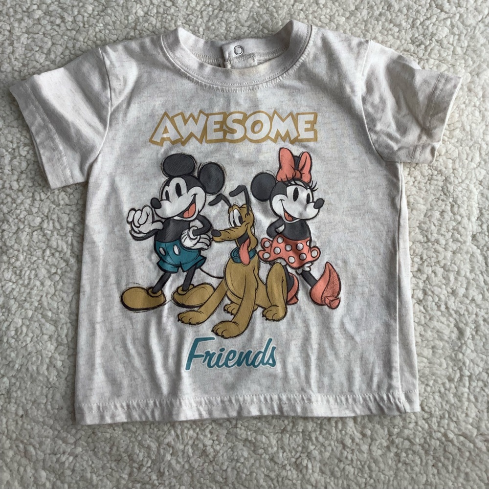 Disney 100 Awesome Friends Tee 6M-12M 6 Months to 12 Months Mickey Minnie Goofy
